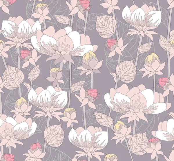 Άνευ ραφής παστέλ λουλουδάτο μοτίβο. φόντο με λουλούδια. — Διανυσματικό Αρχείο