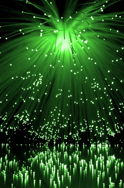 Cascata de fibra óptica verde — Fotografia de Stock