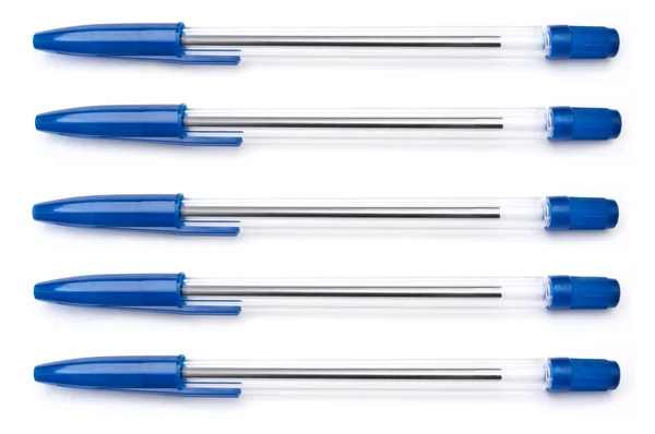 Długopis niebieski tło — Zdjęcie stockowe
