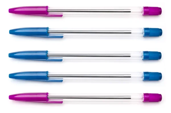 Długopisy różowy i niebieski — Zdjęcie stockowe
