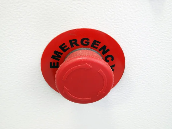 El botón rojo de alarma de los equipos industriales . — Foto de Stock