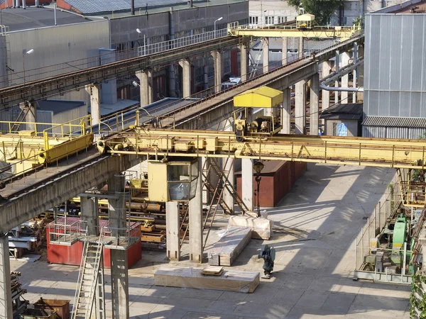 stock image Industrially-warehouse zone of machine-building factory.