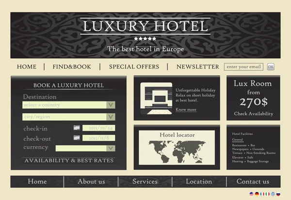 Hotel Web šablona Royalty Free Stock Vektory