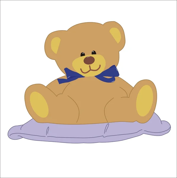 Urso que ama uma almofada confortável — Vetor de Stock