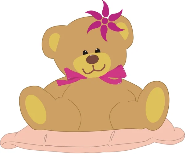Bär, der ein bequemes Kissen liebt — Stockvektor