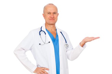 Doctor holding something on his palm