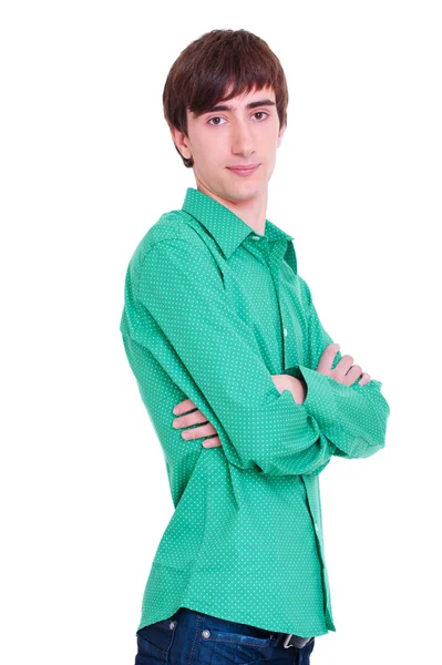 Man in green shirt — Stock Photo, Image