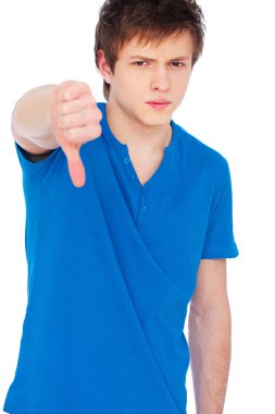 Man showing thumbs down clipart