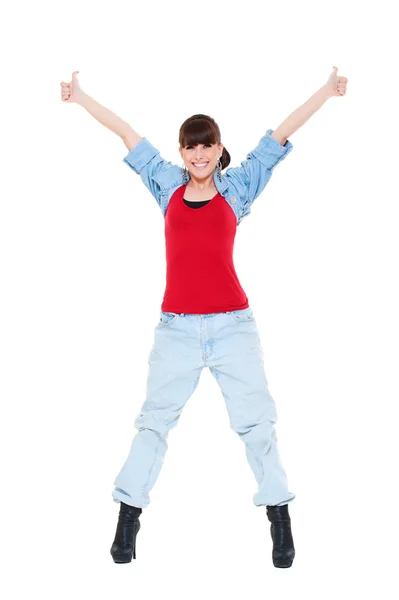 Happy woman showing thumbs up Royalty Free Stock Images