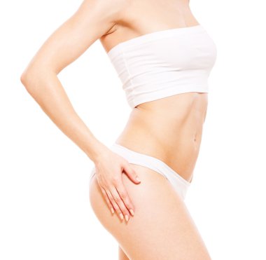 Woman's body in white underwear clipart