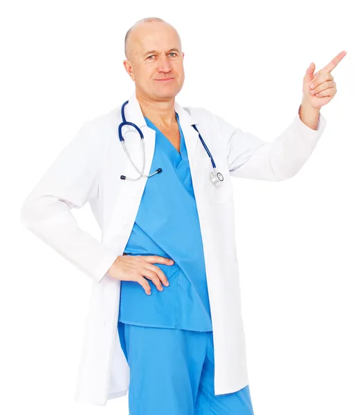 Läkare som pekar på något — Stockfoto