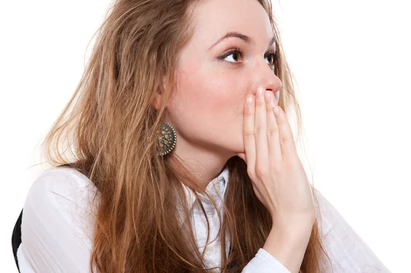 Young woman whispering gossip Stock Picture