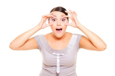 Portrait of astonishment woman clipart