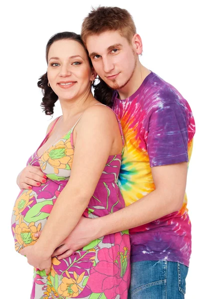 Gravid kvinna med sin man — Stockfoto