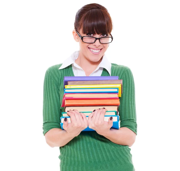 University girl holding books — Stock Photo, Image
