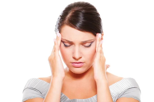 Ung kvinna har huvudvärk — Stockfoto