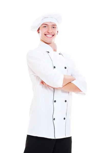 Retrato de jovem cozinheiro feliz — Fotografia de Stock