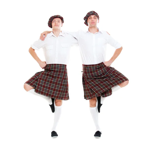 Portrait of two scottish dancers — Stock Photo, Image
