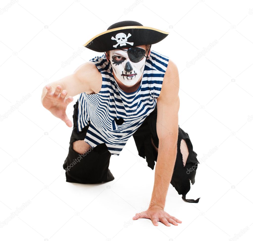 Portrait of cruel pirate