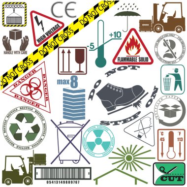 Mega set of warning signs clipart