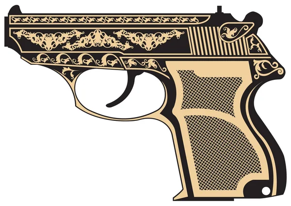 Pistola con un patrón — Vector de stock