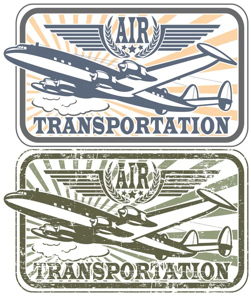 航空运输邮票 — 图库矢量图片