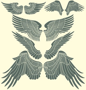 Wings tribal set clipart