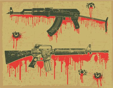 Grunge weapon stamp clipart