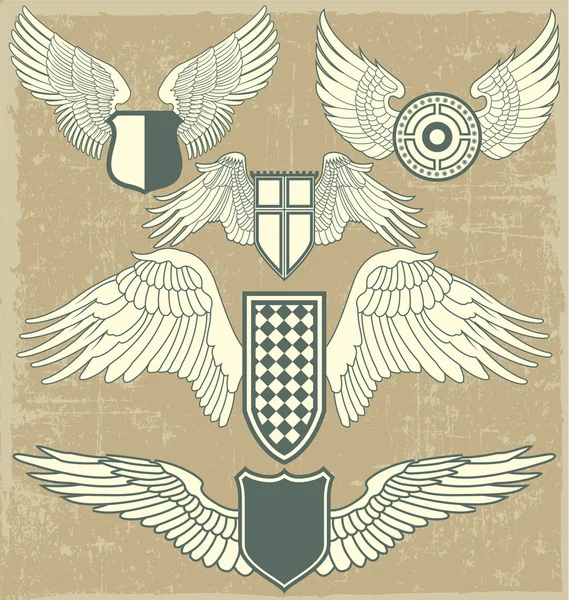 Vintage heraldische vleugels — Stockvector