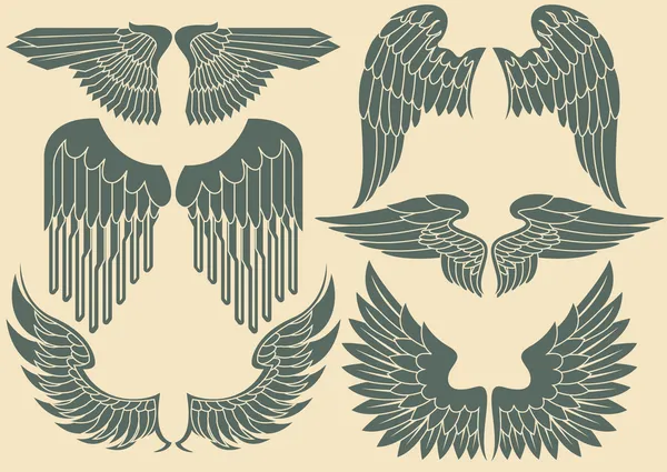 Vleugels tribal set — Stockvector