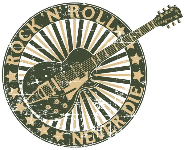Rock n Roll ne meurt jamais timbre — Image vectorielle