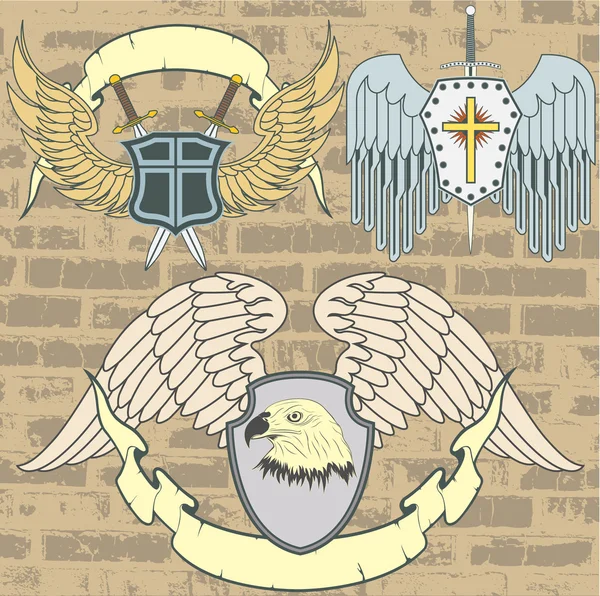 Vintage heraldikai szárnyak — Stock Vector