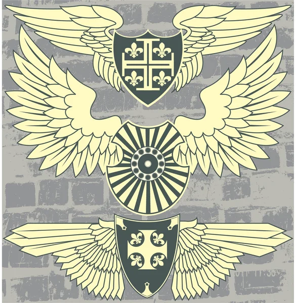 Vintage heraldische vleugels — Stockvector