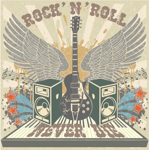Rock n roll aldrig dö — Stock vektor