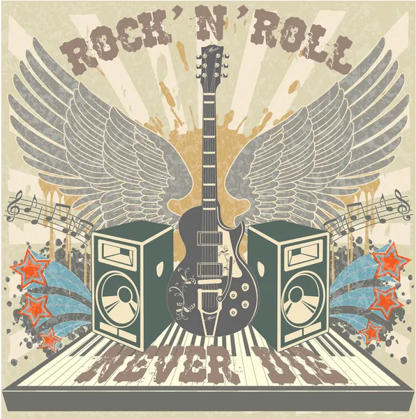 Rock n Roll nunca morre Ilustrações De Stock Royalty-Free