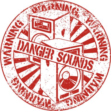 Danger sounds stamp clipart