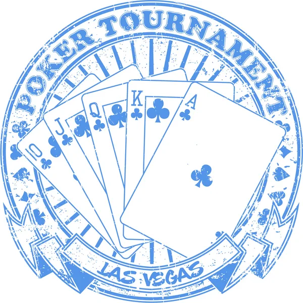 Poker tournament stamp — Stock Vector