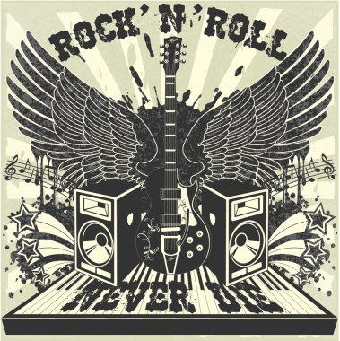 Rock n Roll never die clipart