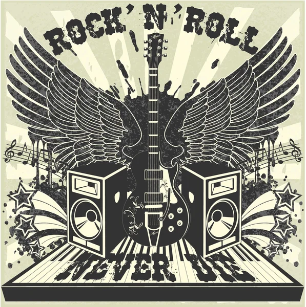 Rock n ' roll ποτέ δεν πεθαίνουν Royalty Free Διανύσματα Αρχείου
