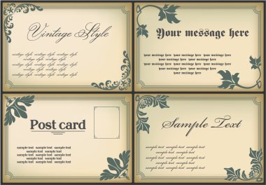 Set of post cards clipart