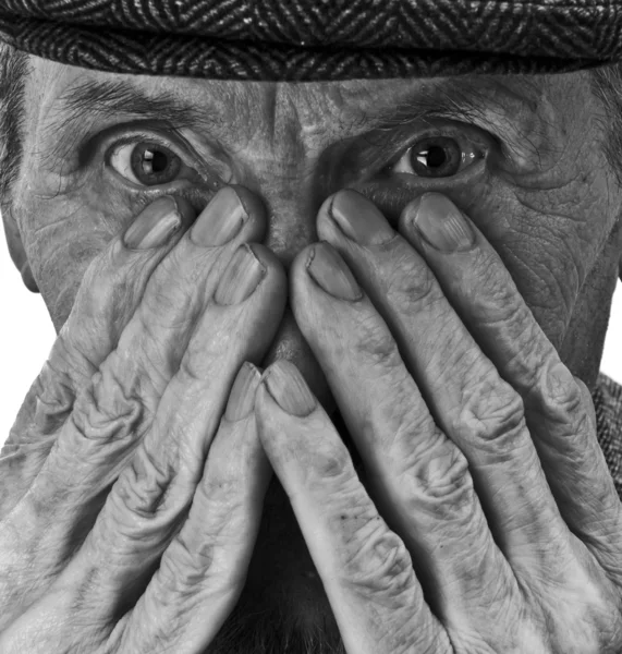The old man and his hands — Stock Photo, Image