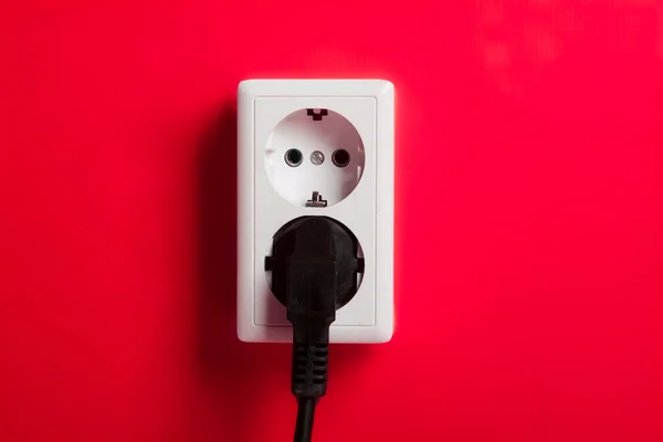 벽에 흰색 전기 소켓. — 스톡 사진