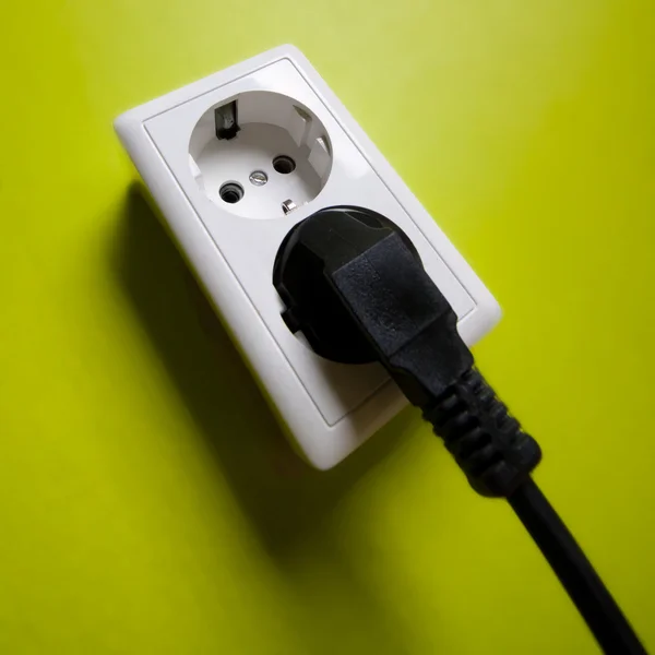 stock image White electric socket on the wall.