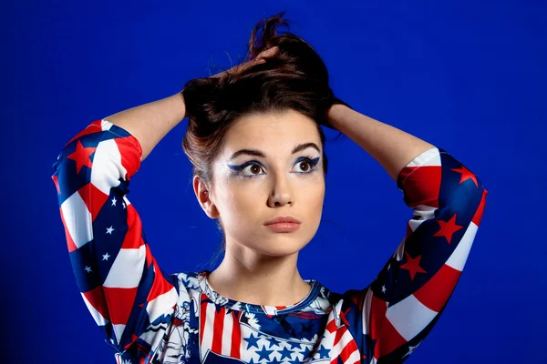 Vacker amerikansk kvinna. — Stockfoto
