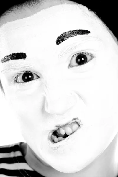 Isoalted mime twarz. — Zdjęcie stockowe
