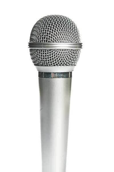 Microfono su sfondo bianco. Isolato . — Foto Stock