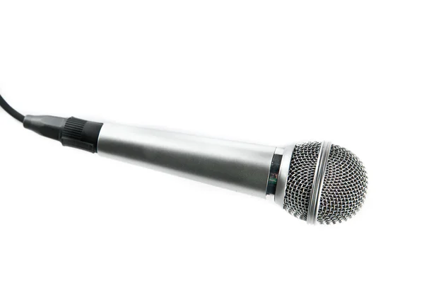 Microfono su sfondo bianco. Isolato . — Foto Stock