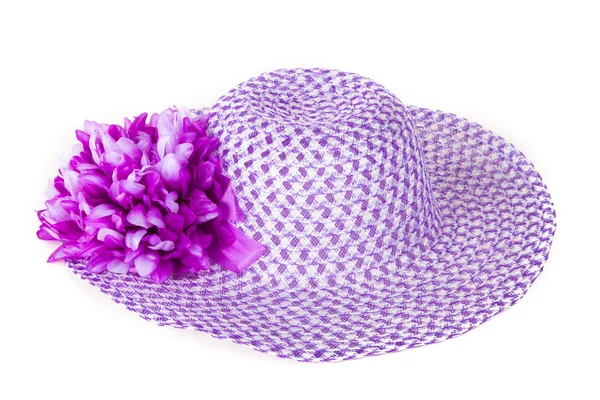 Mujer purple hat with a flower . —  Fotos de Stock