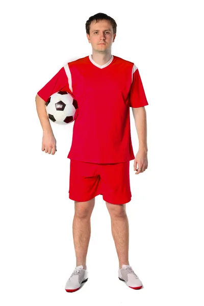 Soccer player with ball — Stock Photo, Image