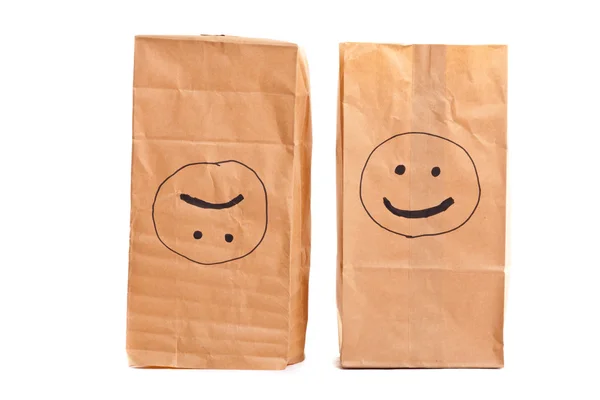 स्मित पेपर बॅग. संकल्पना . — स्टॉक फोटो, इमेज